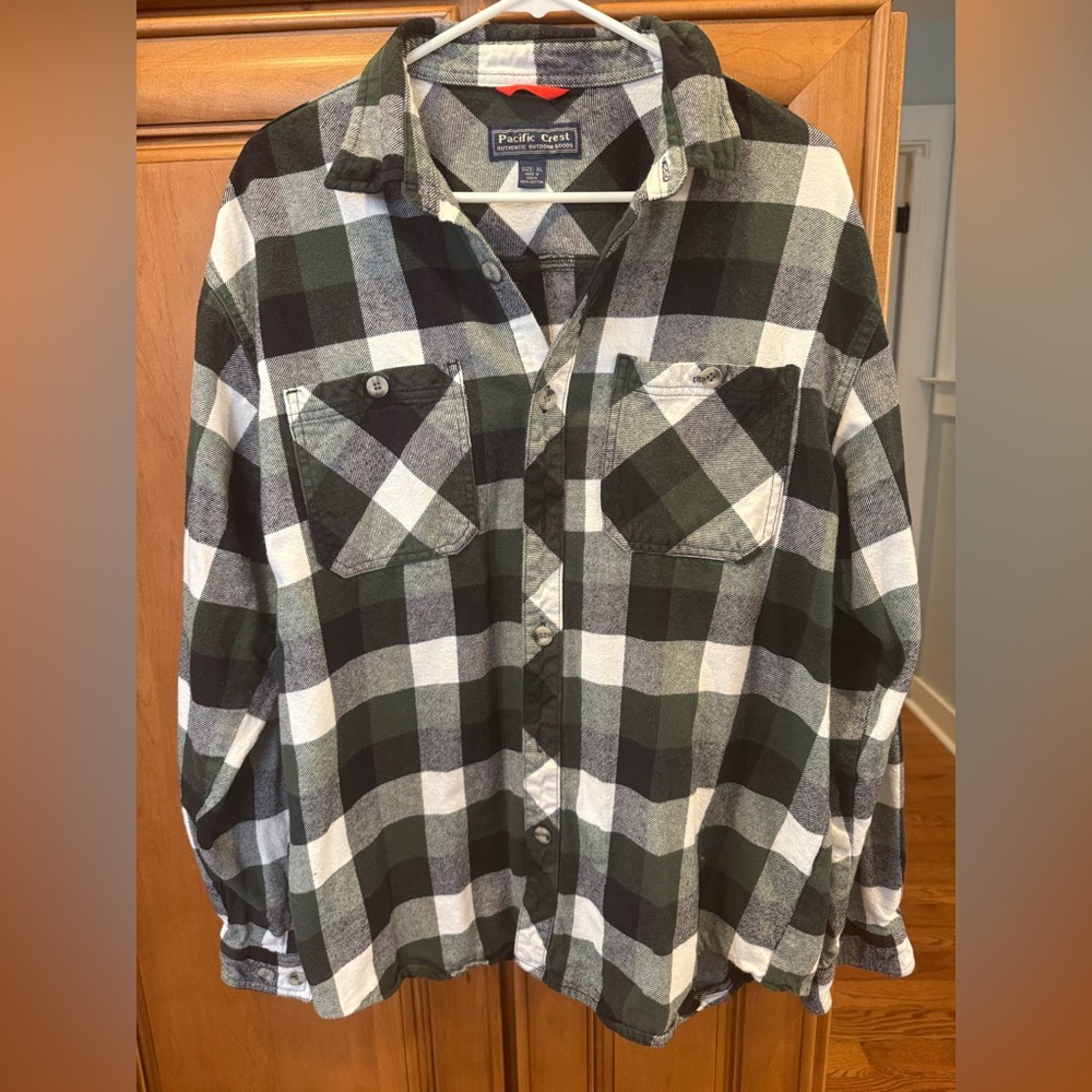 Pacific Crest Men's Green Plaid Flannel Shirt size XL